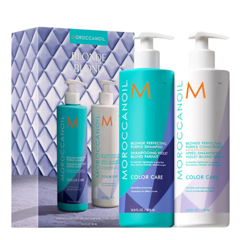 Moroccanoil Blonde Perfecting Purple Shampoo 500ml & Conditioner Duo 500ml Σετ για ξανθά μαλλιά