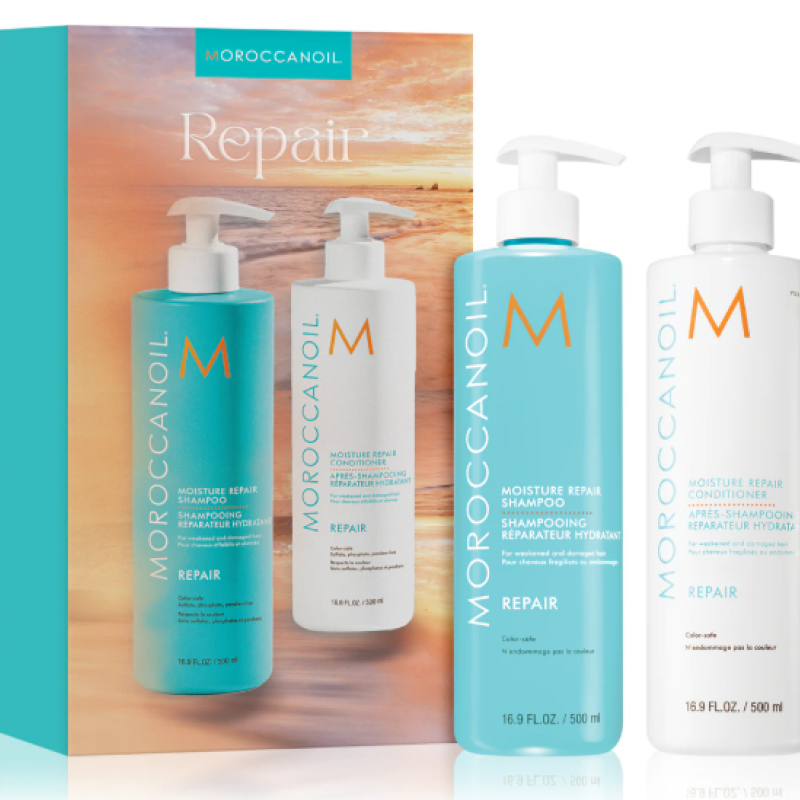 Moroccanoil Repair Shampoo 500ml & Conditioner Duo 500ml Σετ για ταλαιπωρημένα και εύθραυστα μαλλιά